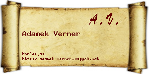 Adamek Verner névjegykártya